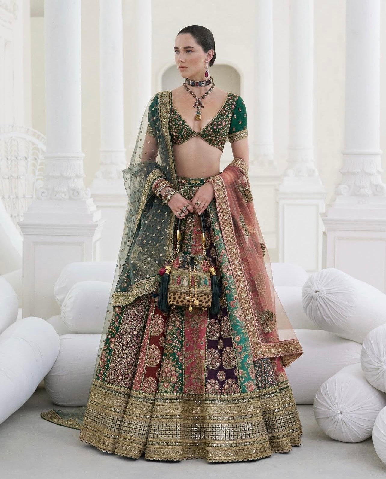 Sabyasachi Mukherjee Multi With 18 Panel – Luxury Walima Dress in Premium Tassel Silk