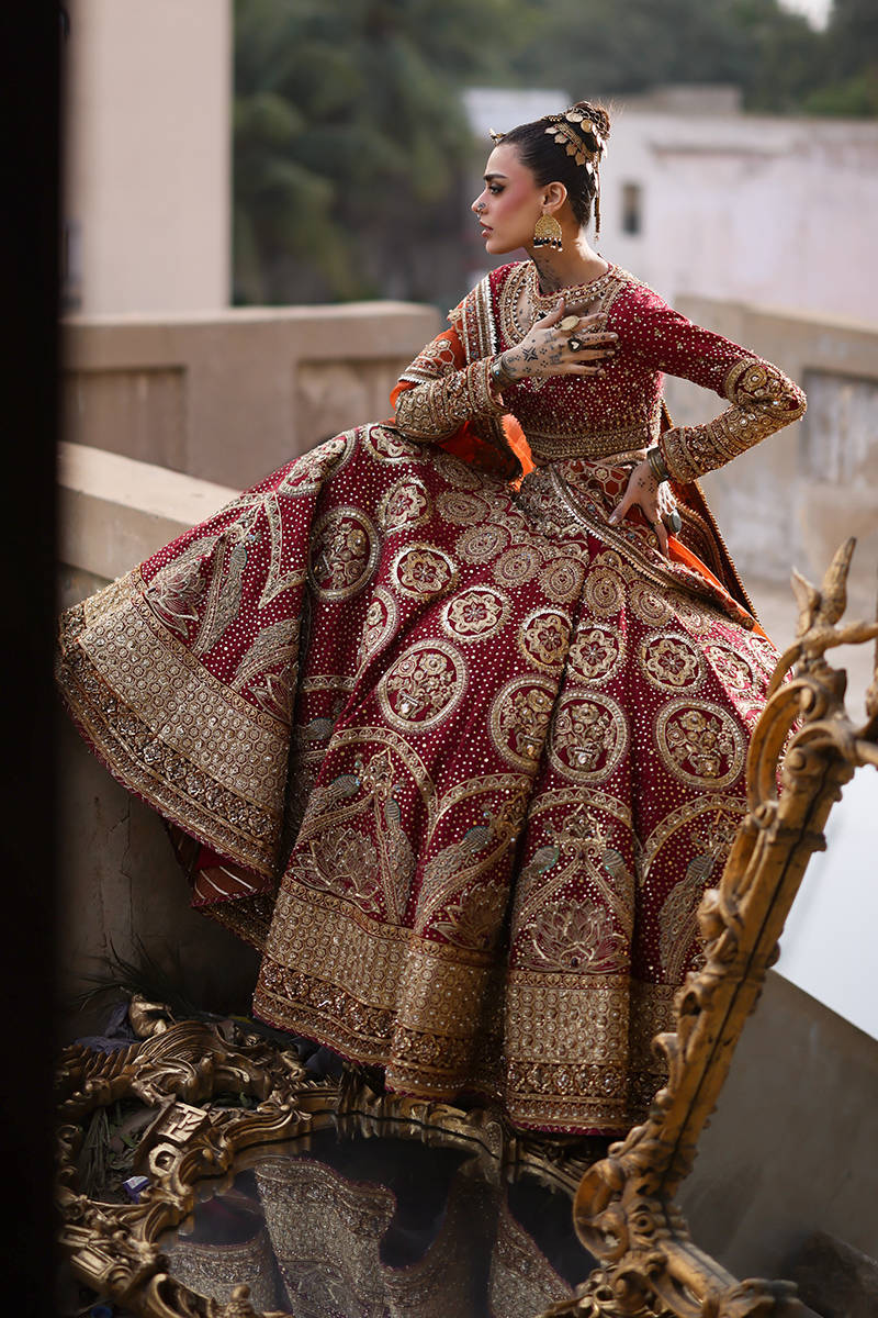Mohsin Naveed Ranjha Malika Jaan – Red Silk Bridal Dress