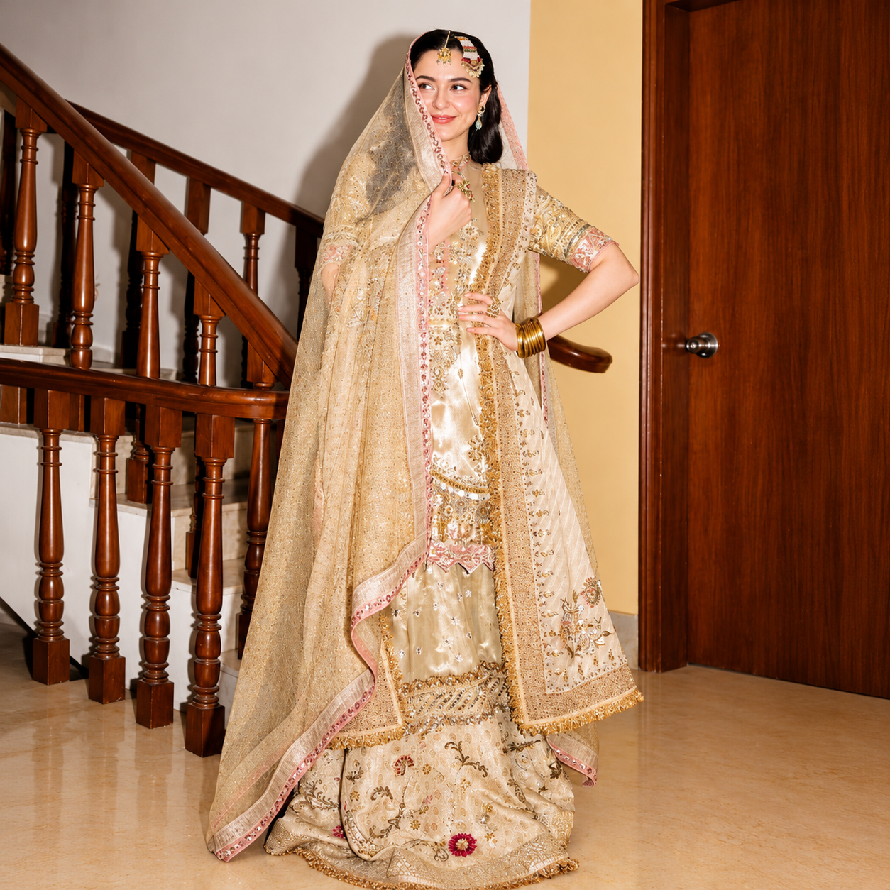 Fiaza Samee Hania Aamir | Luxury Double Zari Formal Dress