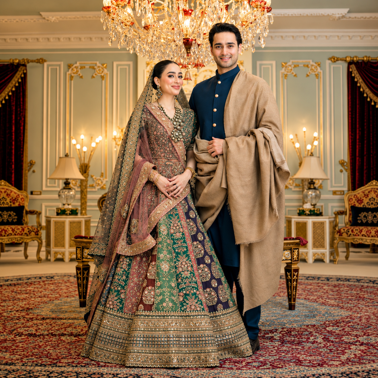 Sabyasachi Mukherjee Multi With 18 Panel – Luxury Walima Dress in Premium Tassel Silk