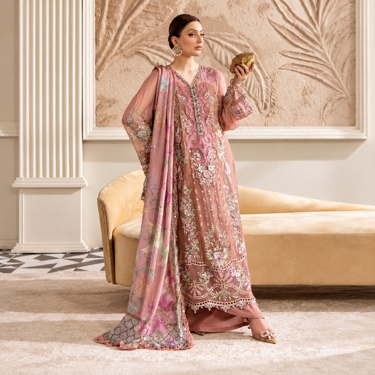 Maria.B Chiffons MPC-25-105
(Tea Pink)
