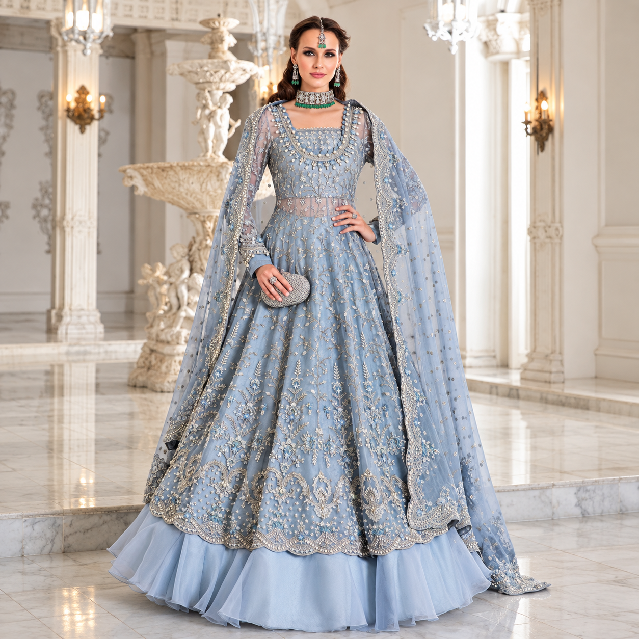 Maria B. Couture Ice Blue MC-041