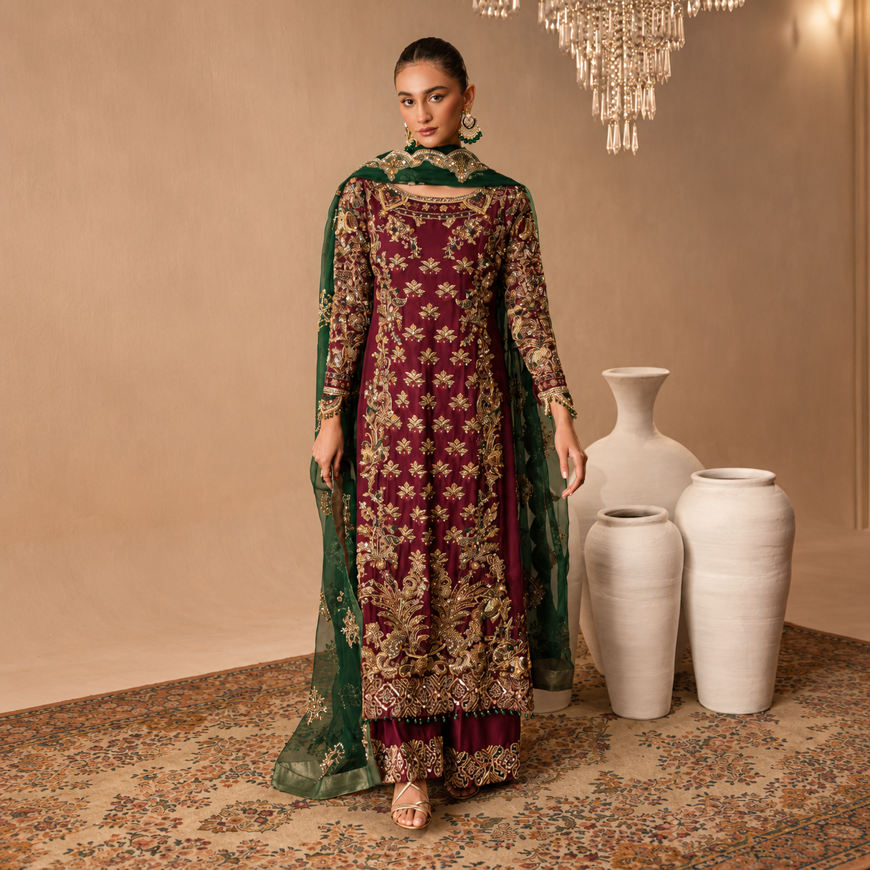Abeera Usman Burgundy Dusk
