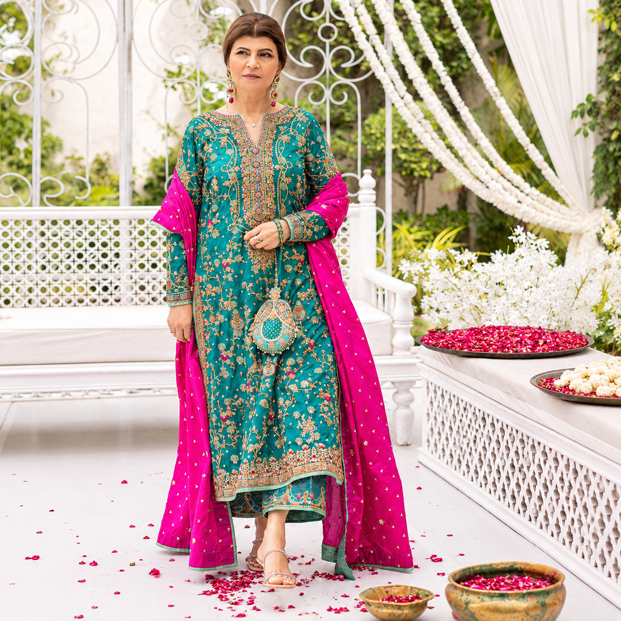 Farah Talib Aziz - AVISA EMERALD KURTA