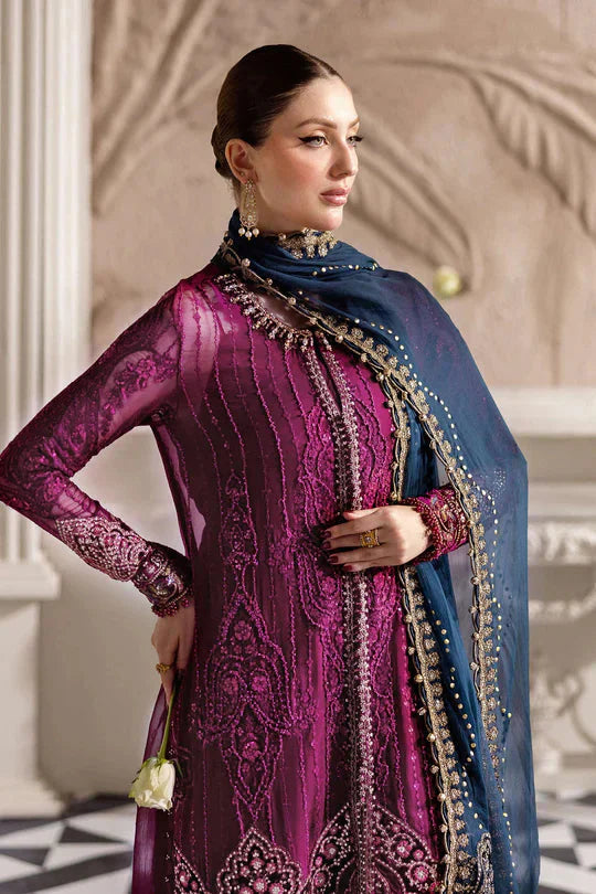 Maria B Embroidered Chiffon MPC-25-102-Magenta
