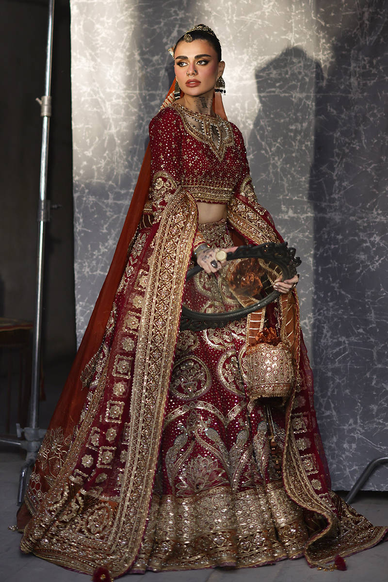 Mohsin Naveed Ranjha Malika Jaan – Red Silk Bridal Dress