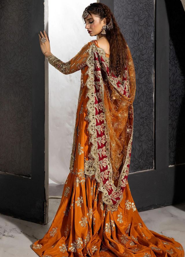 Imrozia Premium IB-42 Andaaz-e-Khaas net dupatta with deep maroon accents and ornate floral embroidery