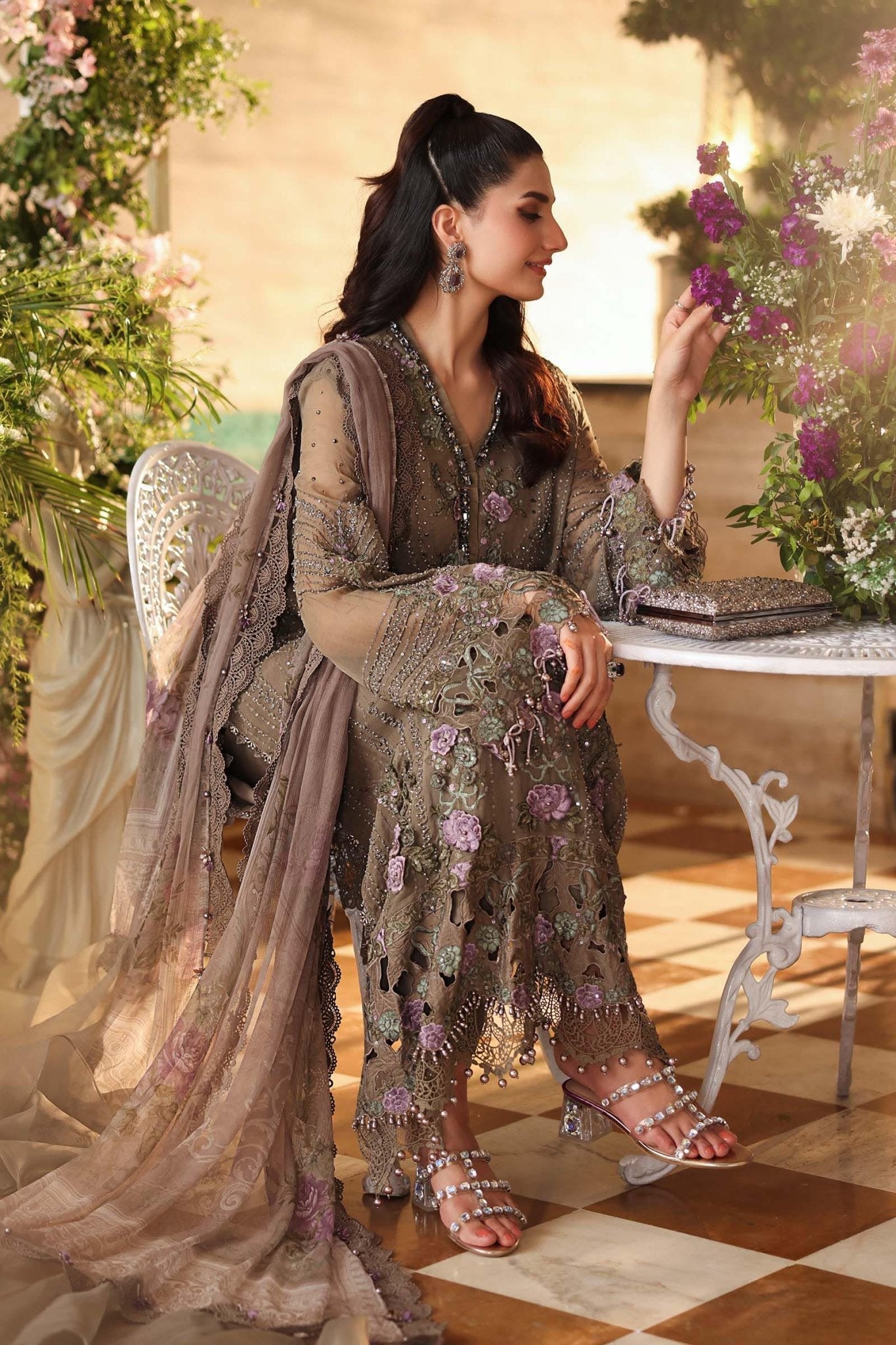 Maria.B Chiffons MPC-26-102-Muted Mocha Brown