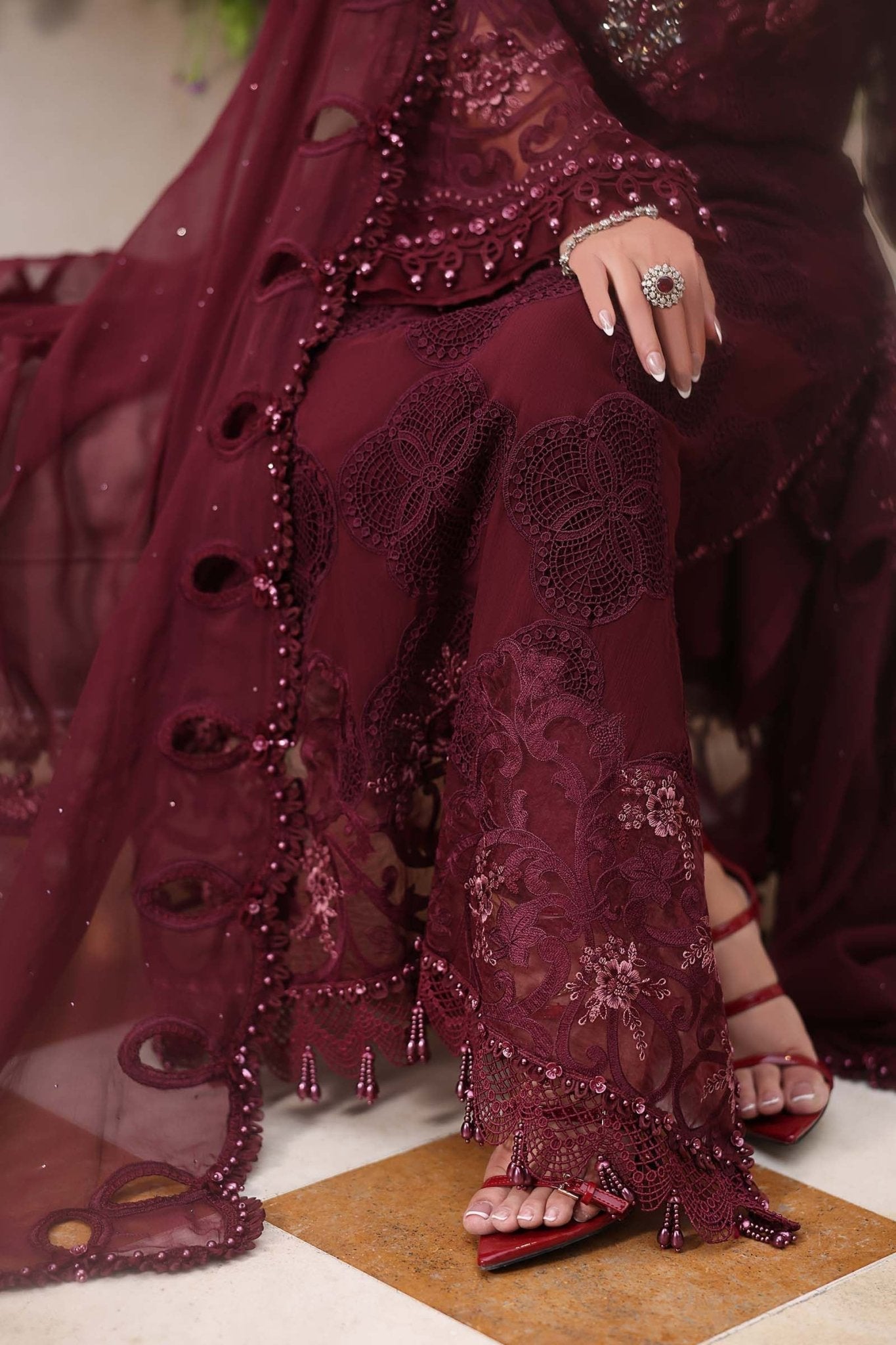 Maria.B Chiffons MPC-26-108-Burgundy