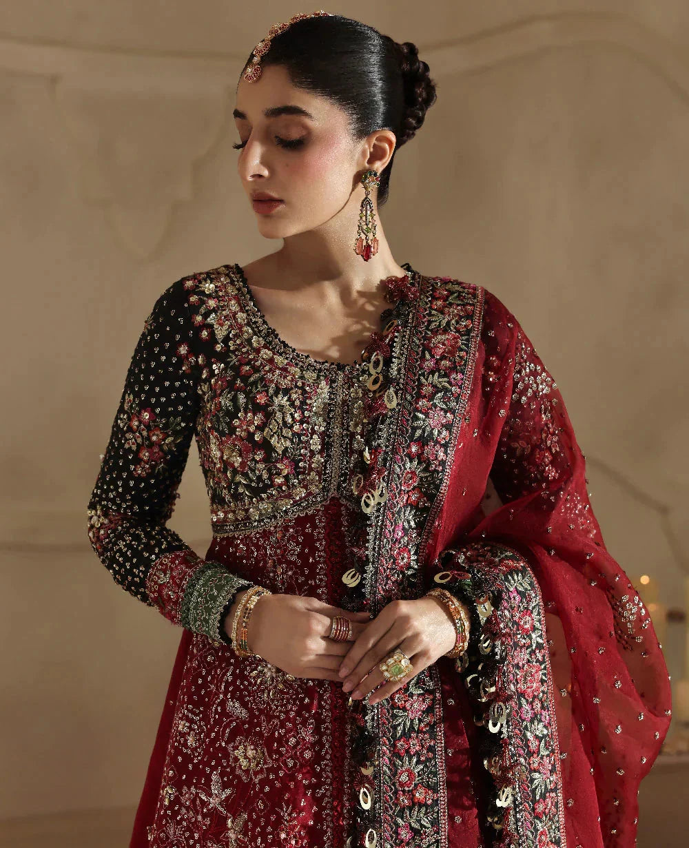 Republic Womenswear Lucienne embroidered full-length sleeves with floral motifs and decorative cuffs at Zenni’s Atelier