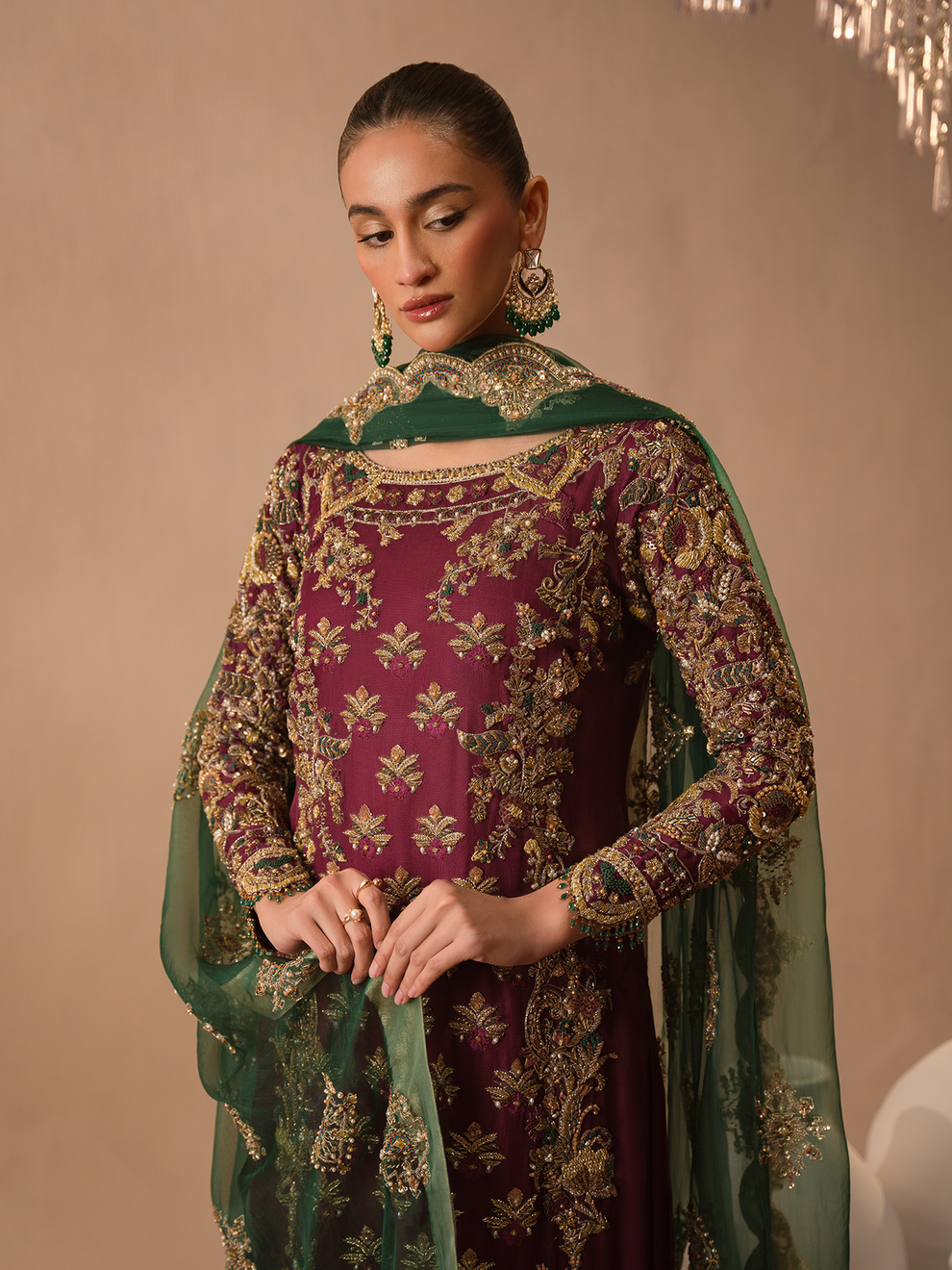 Abeera Usman Burgundy Dusk